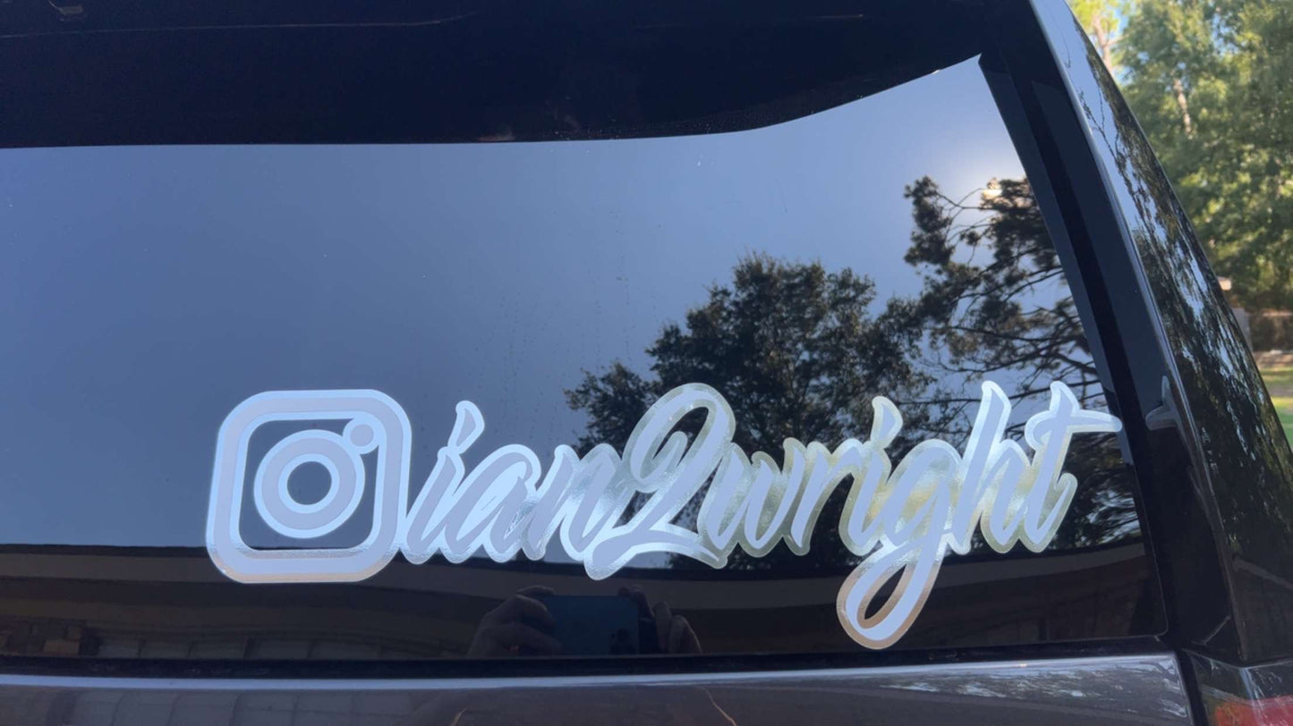 Double Layered Instagram Username Decal